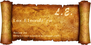 Lex Eleonóra névjegykártya